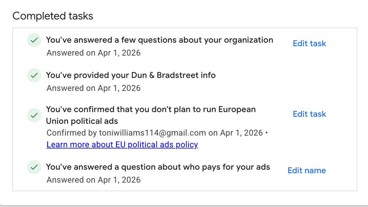Google Ads account 04.2026 USA - Spent $17 - obrazek 4