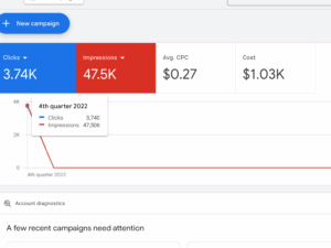 Google Ads account 2022 USA – Spent $1030