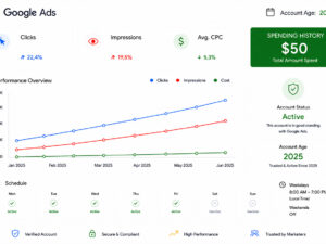 Аккаунт Google Ads 2025, Казахстан — потрачено 50 долларов
