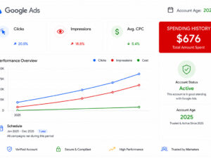 حساب Google Ads لعام 2025 في بولندا — تم إنفاق 676 دولارًا